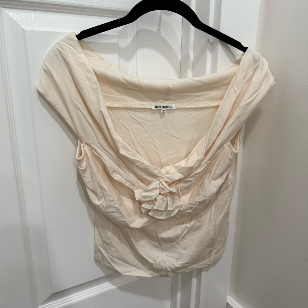 Reformation Cream Off the Shoulder Top